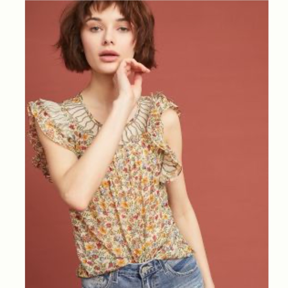 NWT, Ranna Gill, Delancey Floral Blouse by Anthropologie